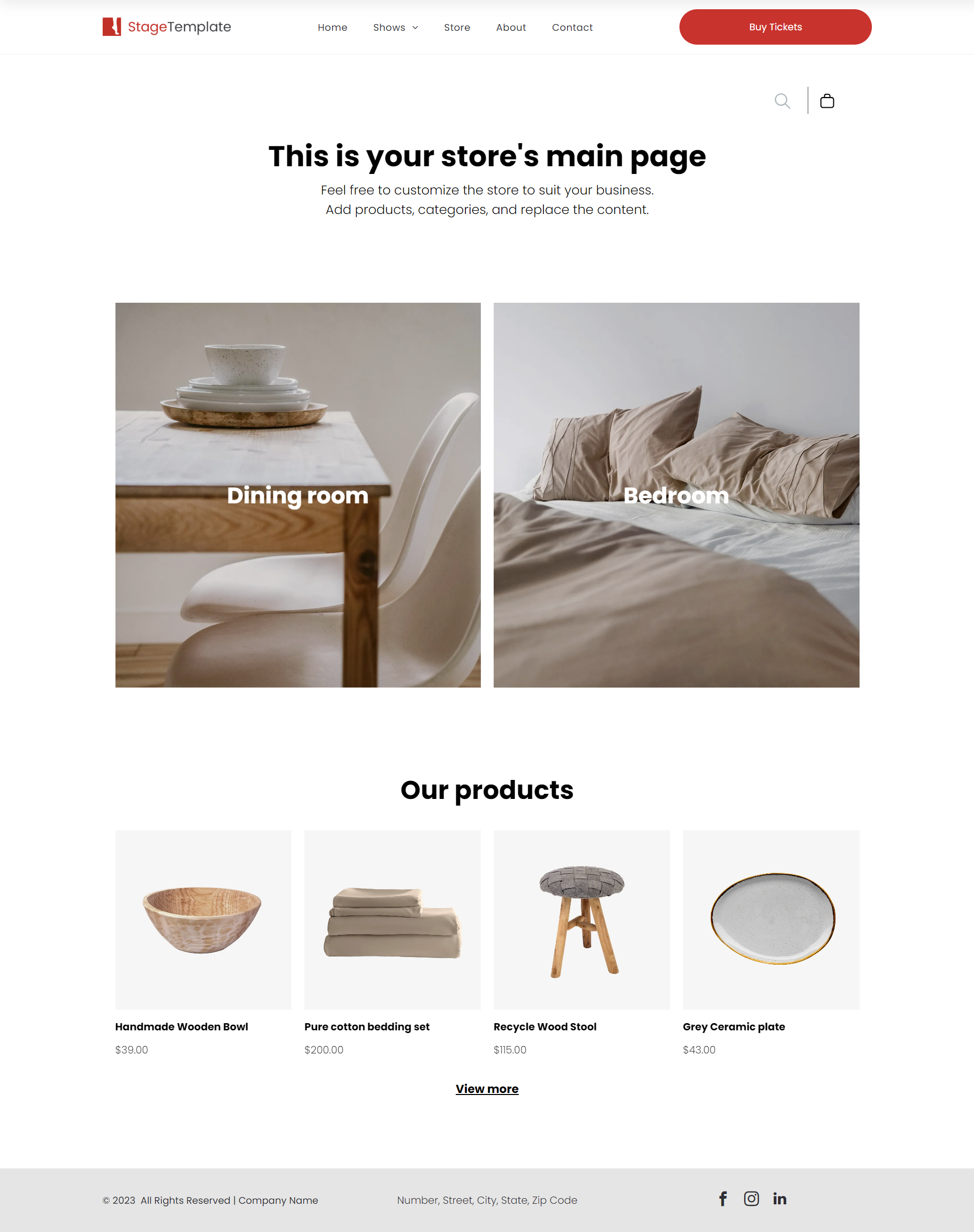 Web Template - Shop Page