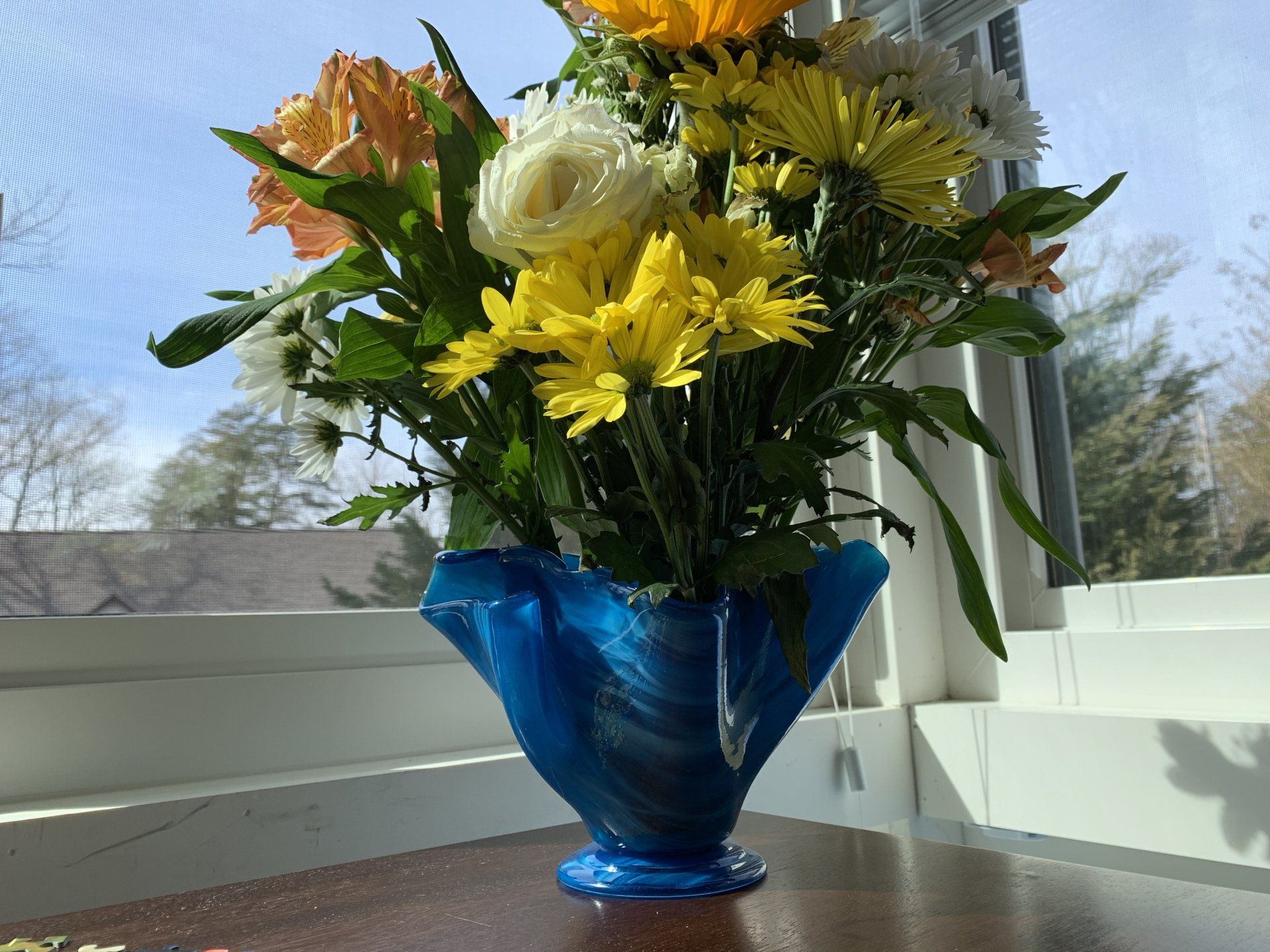 Blue Fused gGlass Vase