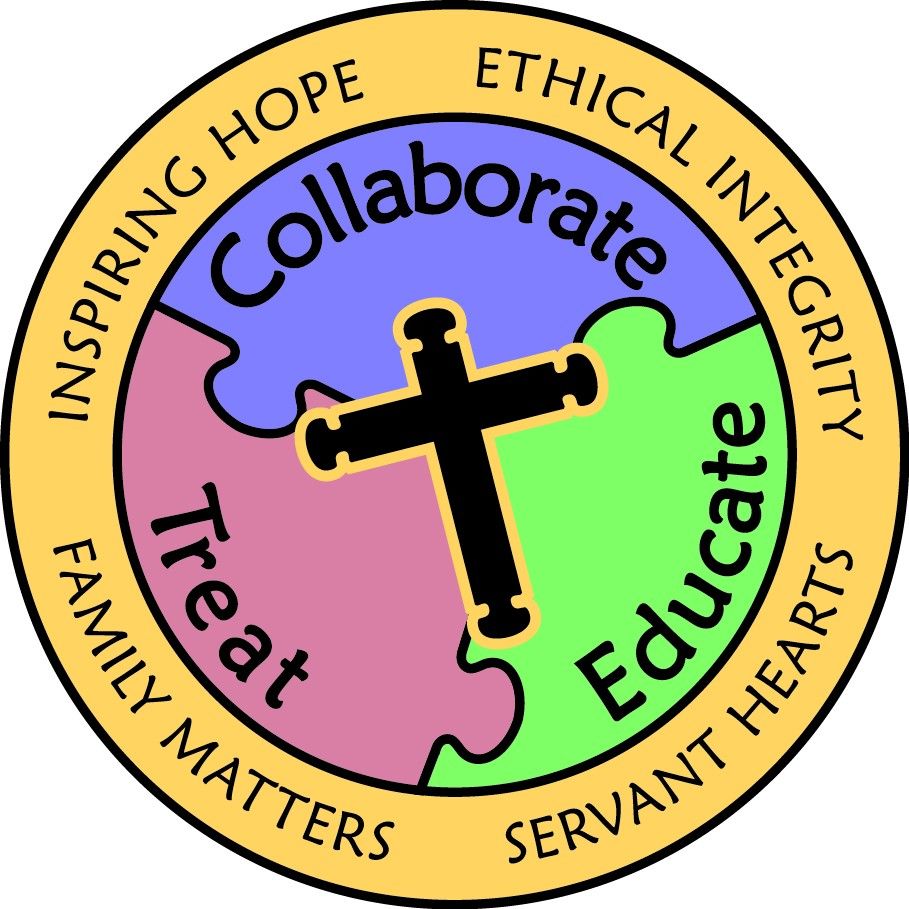 A logo that says collaborate treat educate family matters and servant hearts