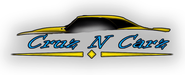 A logo for craz n cars with a yellow car on it