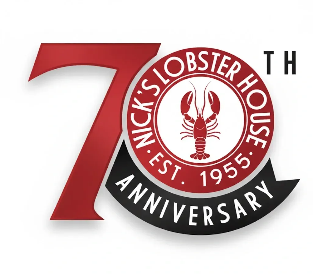 Nick's Lobster House 70th anniversary logo: Red 