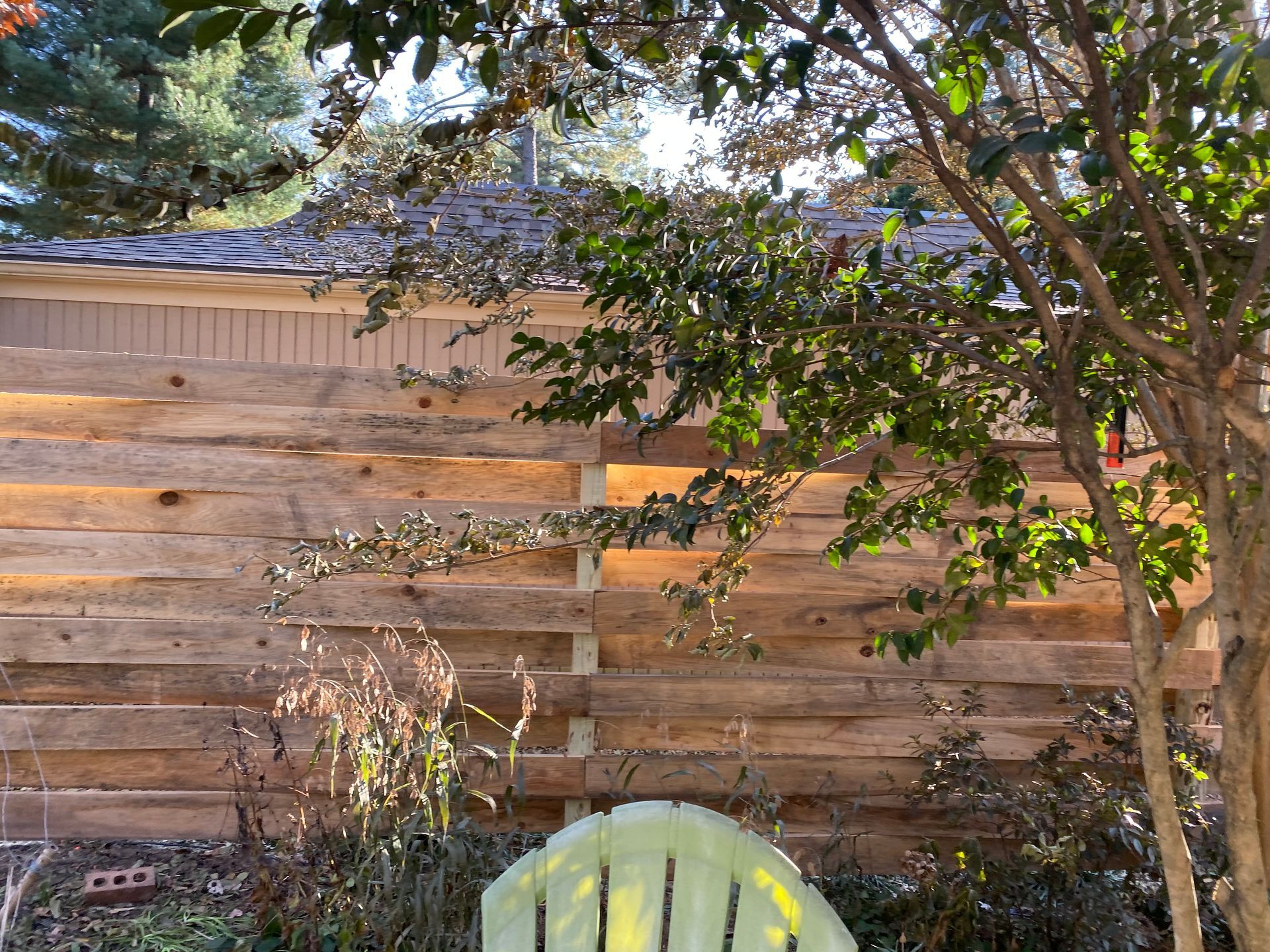 Cypress bast weave fence