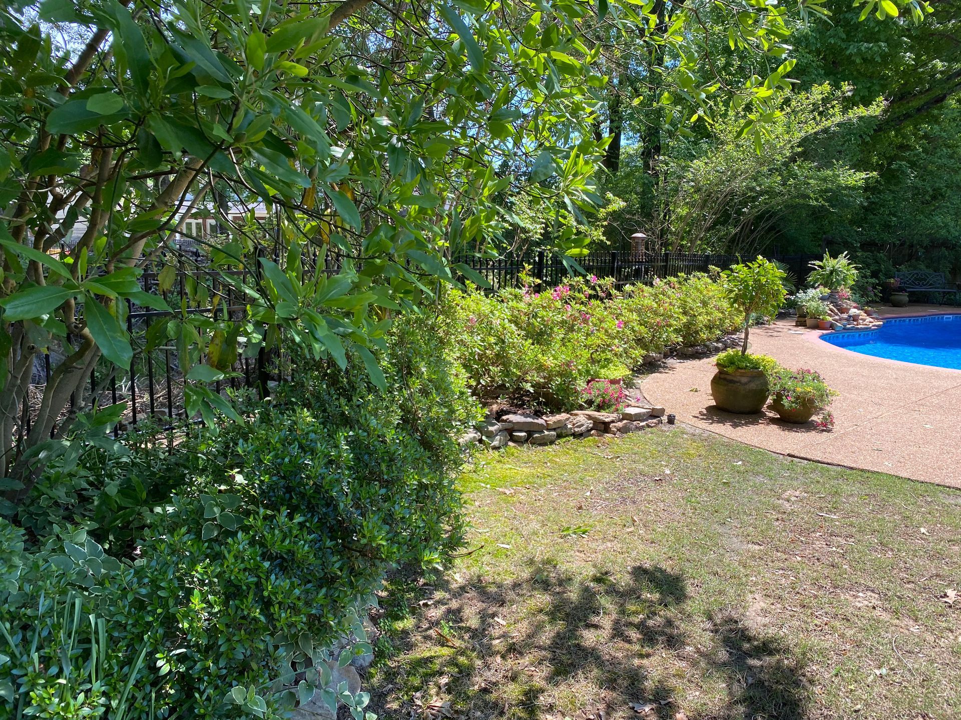 Safety fence added around pool
