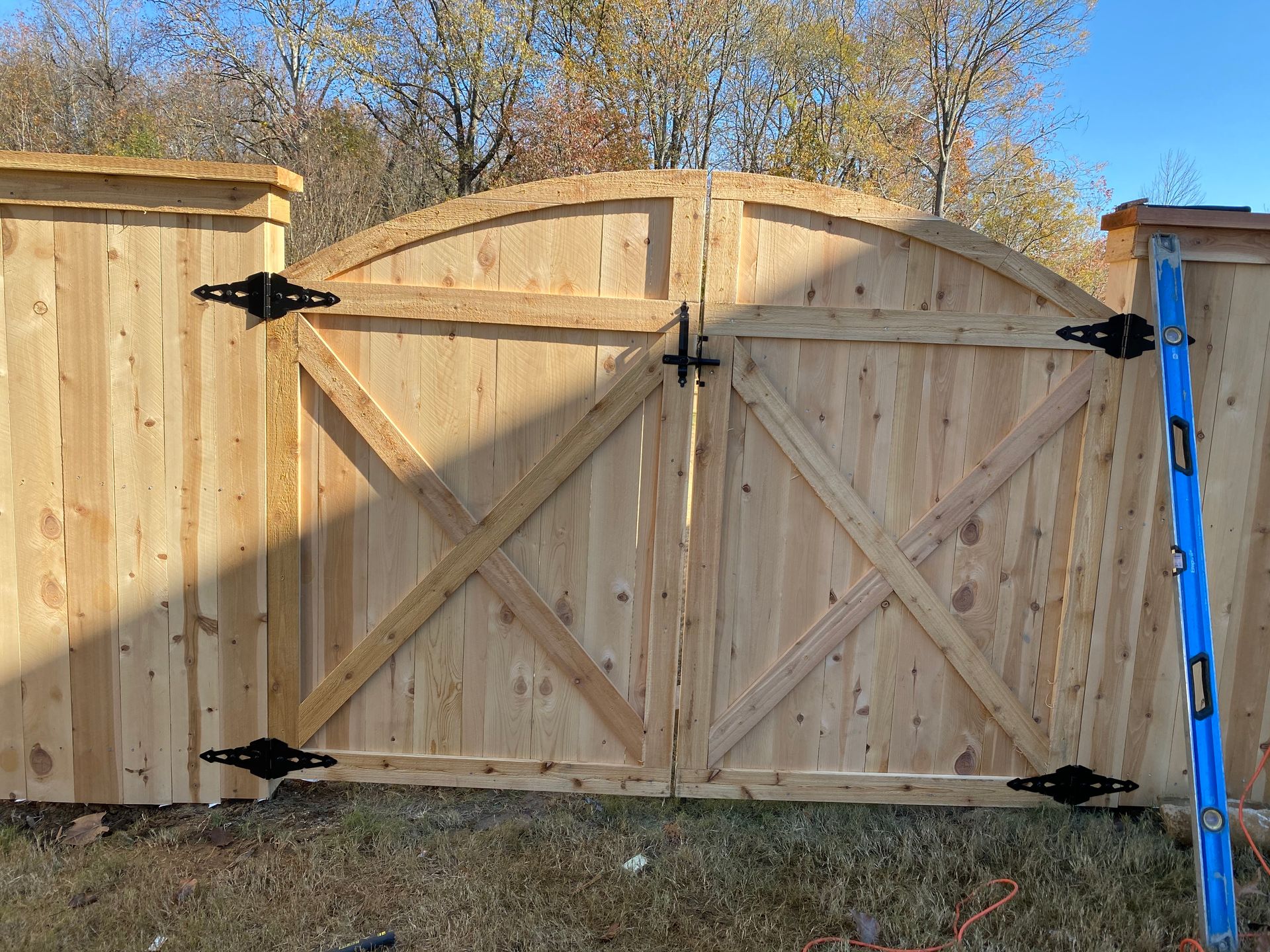6 foot picture frame. style fence using 6x6 post with cap and fascia
