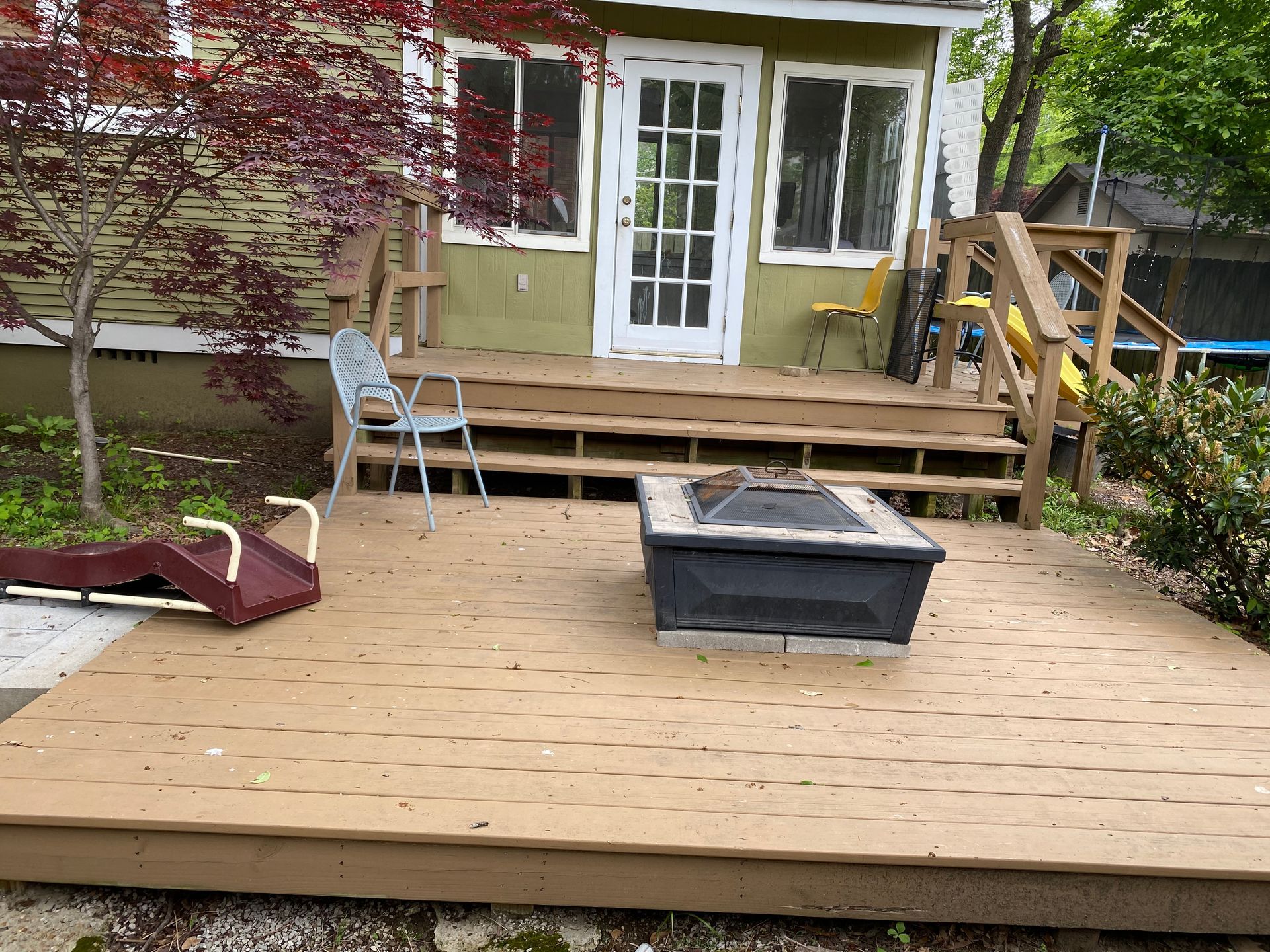 Stained existing deck
