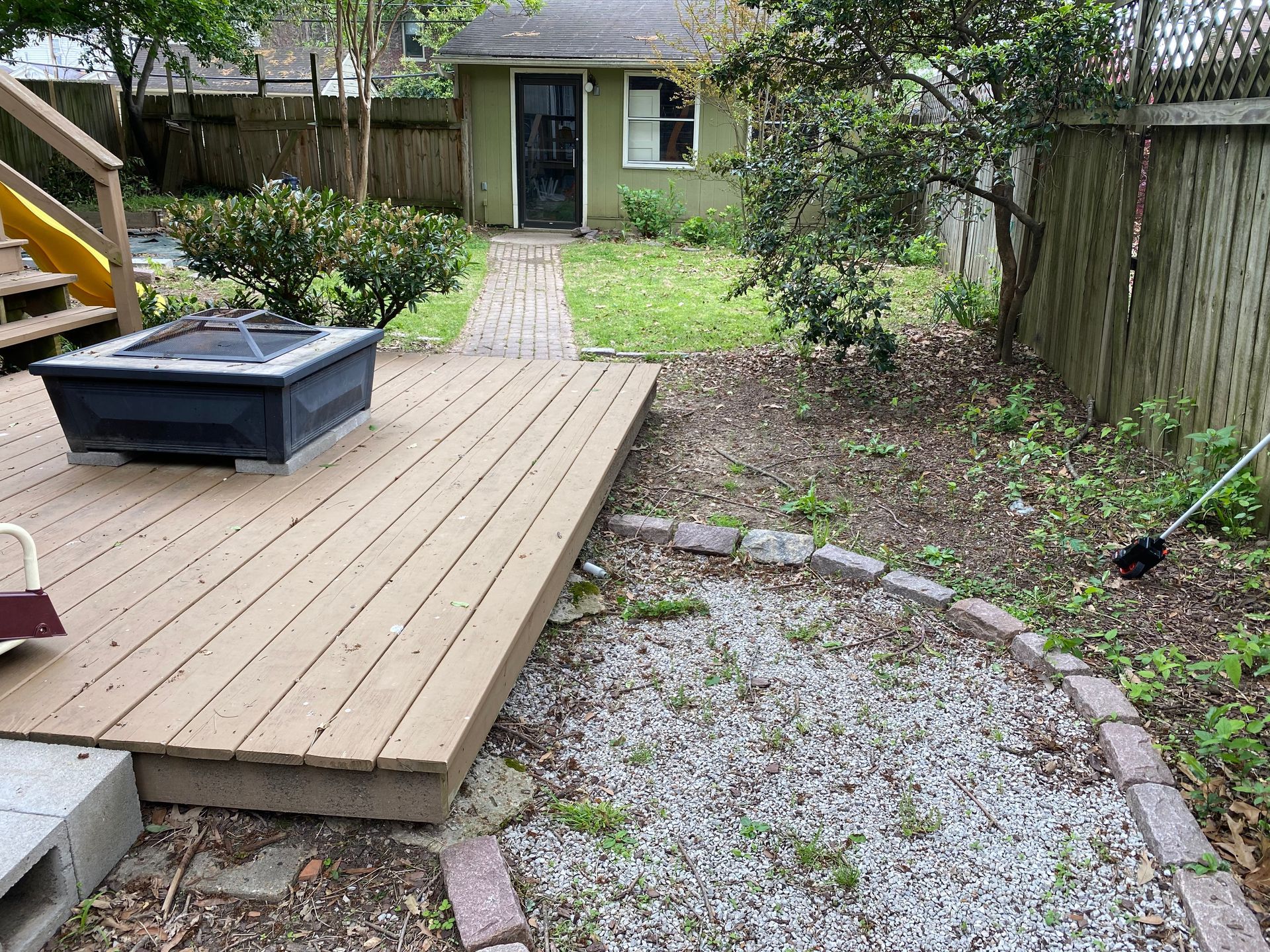 Stained existing deck