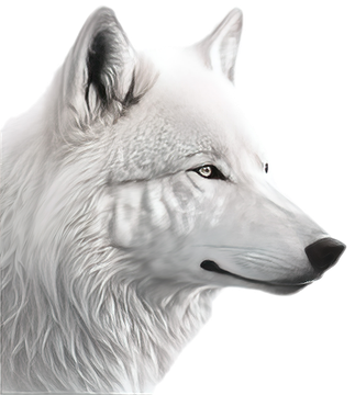 weißer Wolf