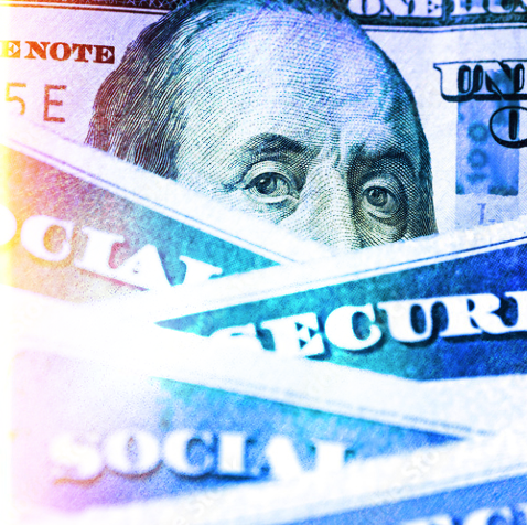 A close up of a dollar bill that says social security
