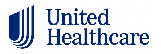 The logo for united healthcare is blue and white.