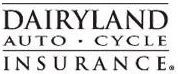 The dairyland auto cycle insurance logo is black and white.