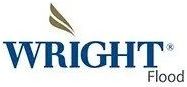 The logo for wright flood is shown on a white background.