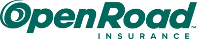 An open road insurance logo on a white background