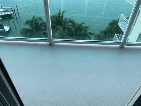 Balcony overlooking the ocean.