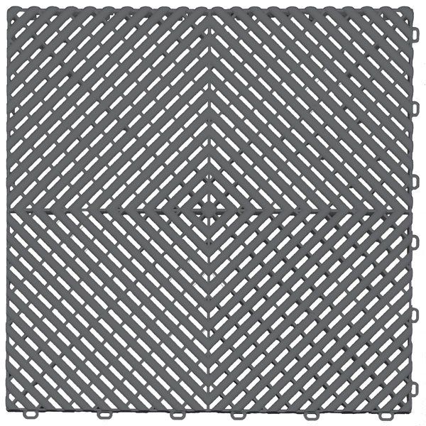 A gray plastic tile with a diamond pattern on it.