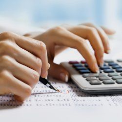 accountant calculating