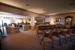 A large room with a lot of chairs in it