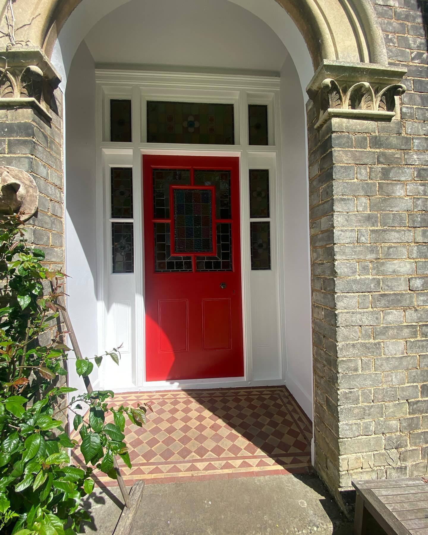Front door refurbishing and painting | effective home improvements by DMB Painting and Decorating near Sudbury Suffolk.