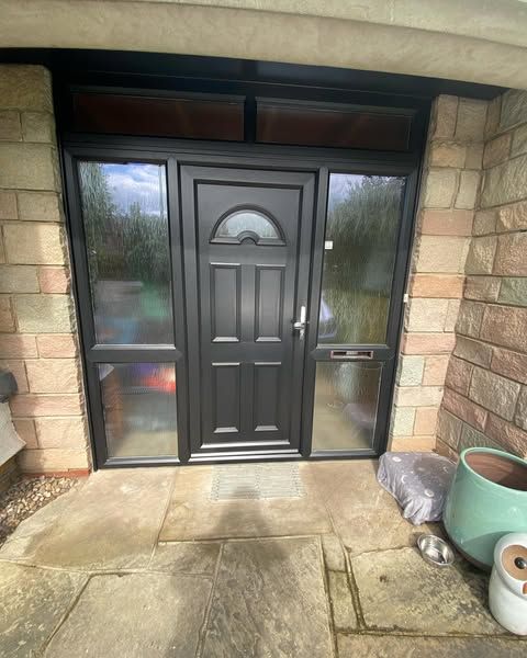 Front door refurbishing and painting | effective home improvements by DMB Painting and Decorating near Sudbury Suffolk.