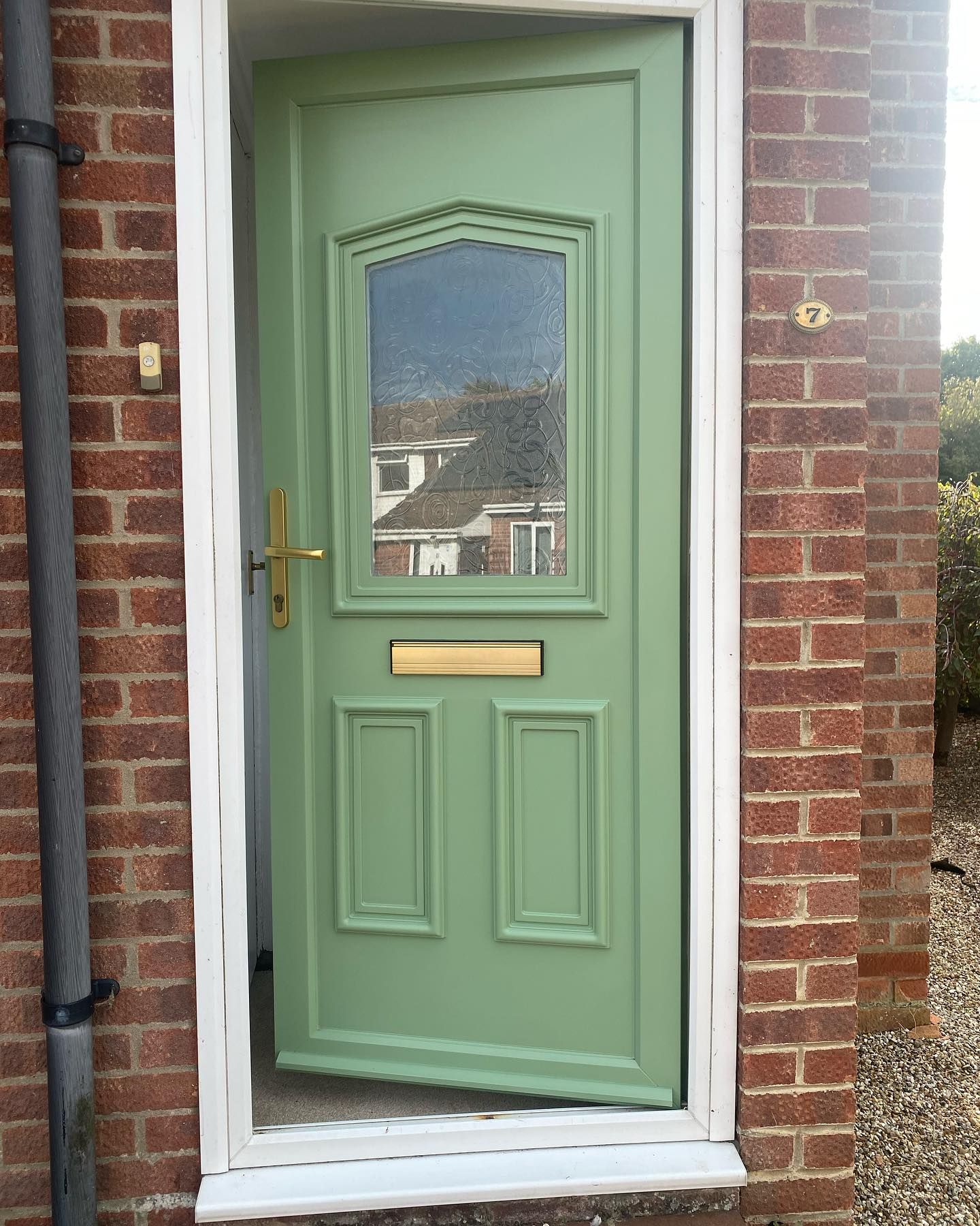 Front door refurbishing and painting | effective home improvements by DMB Painting and Decorating near Sudbury Suffolk.