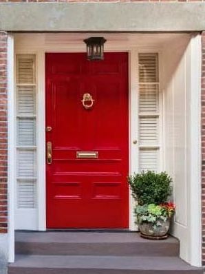 A beautifully painted red front door by professional painter and decorator. | Painting your front door.