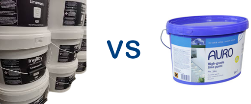 Image comparing Traditional Authentic Limewash Vs Modern Alternatives & Limewash vs Modern Alternatives & limewash v mineral paint