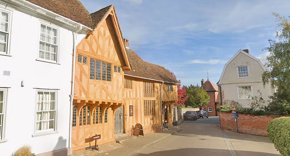 Lavenham building limewashed in a authentic period Ochre colour | DMB Painting & Decorating