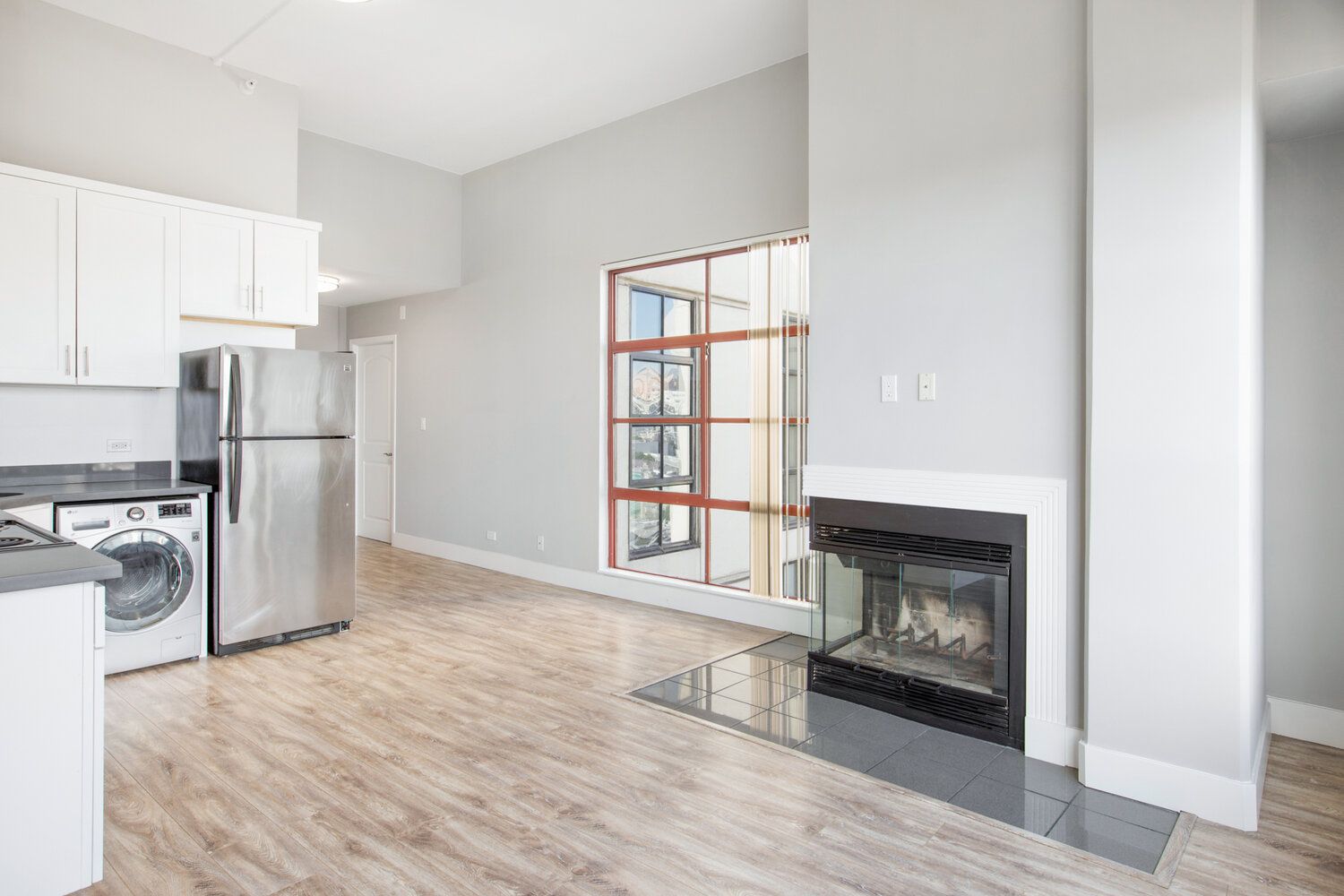 Interior Photo of Webster Tower & Terrace Living Room with Fireplace