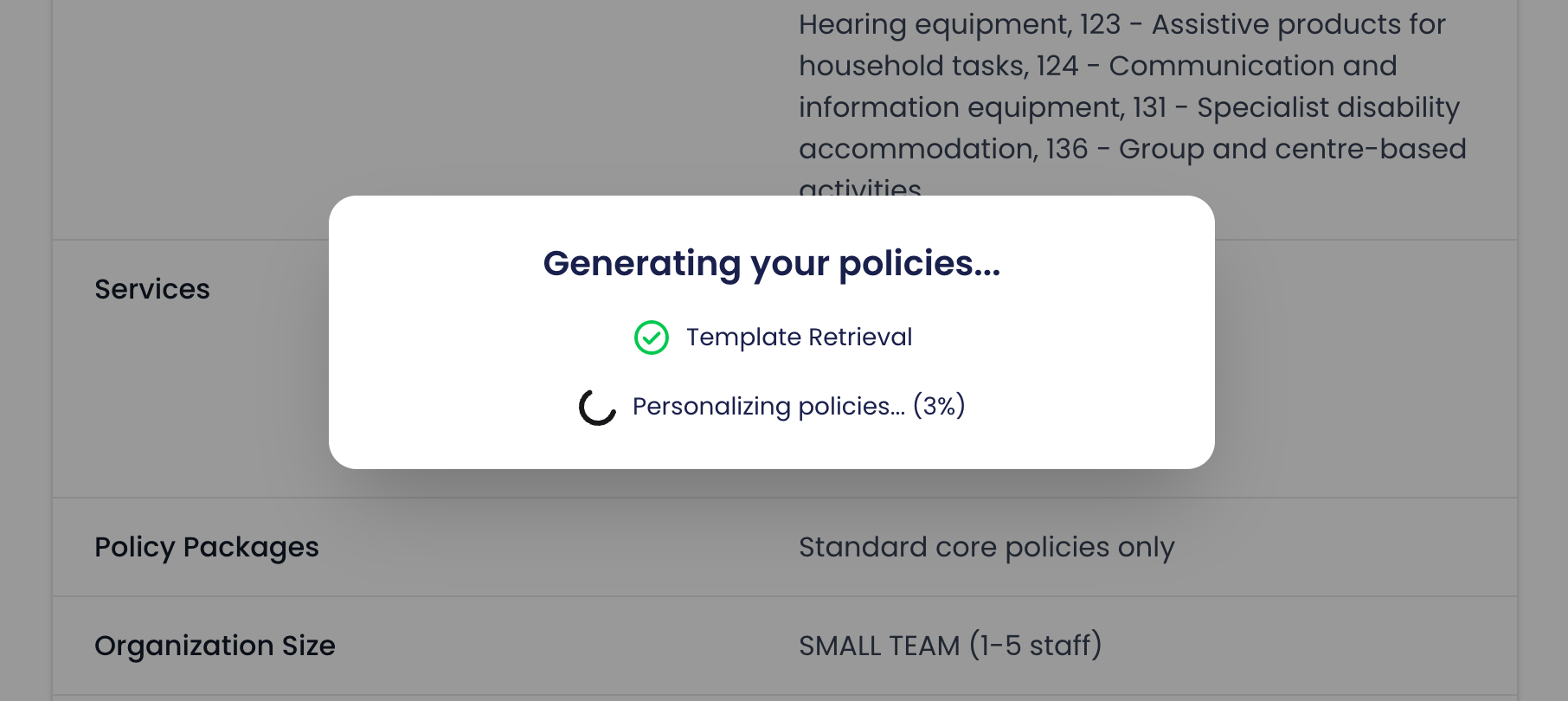 Generating policies: