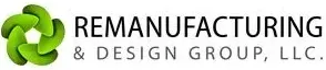 A logo for a company called remanufacturing and design group , llc.