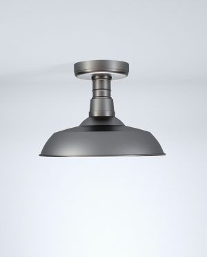 A close up of a ceiling light on a white background.