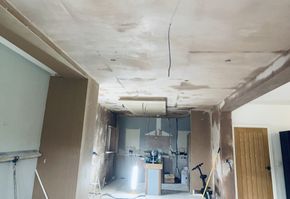 Image showing recent renovation project, with plastering in progress