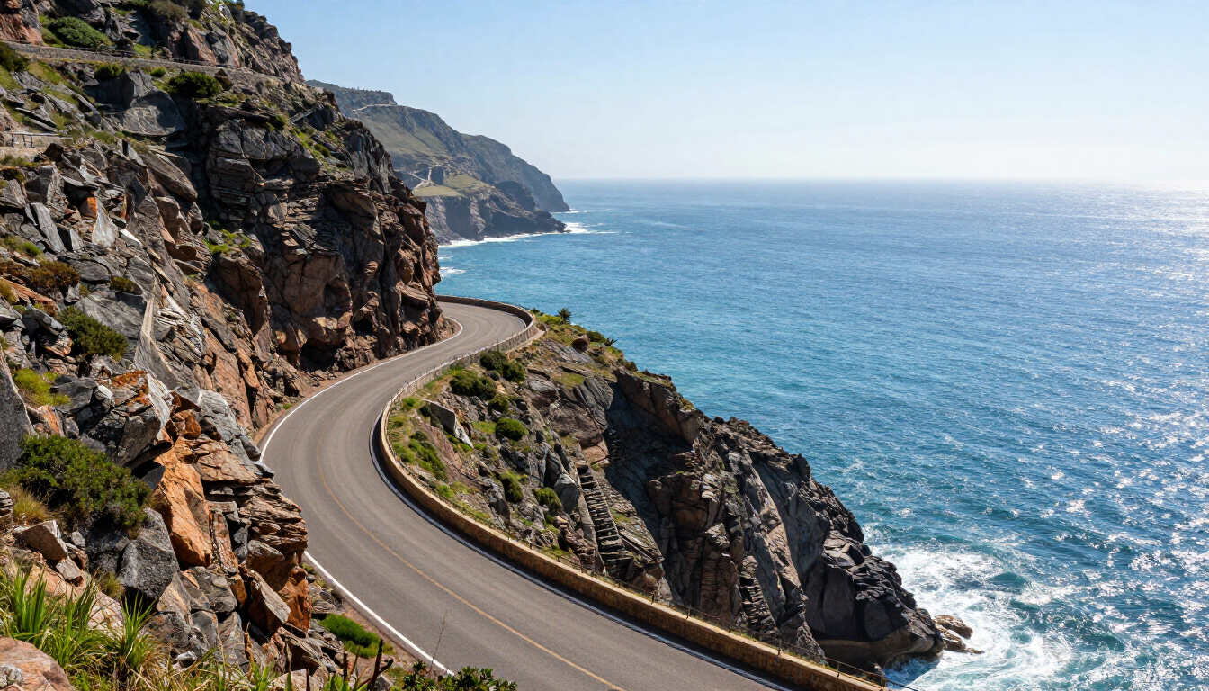 Prachtige kustweg in Noord-Portugal tijdens een roadtrip