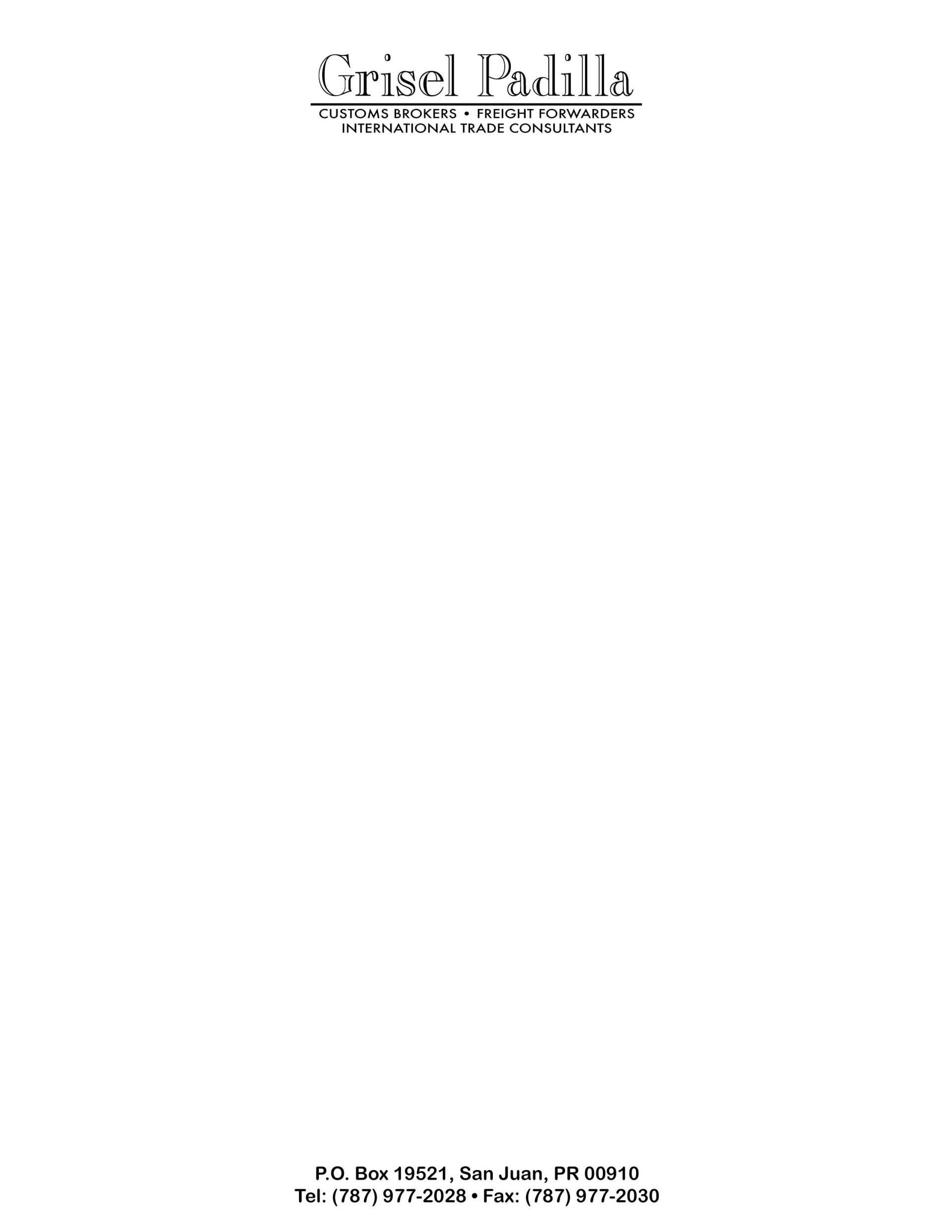Grisel Padilla letterhead