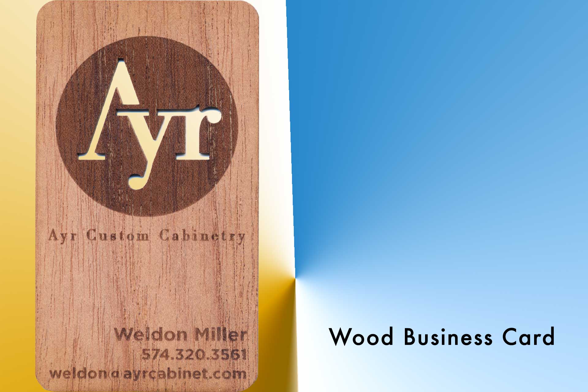 Wood business card