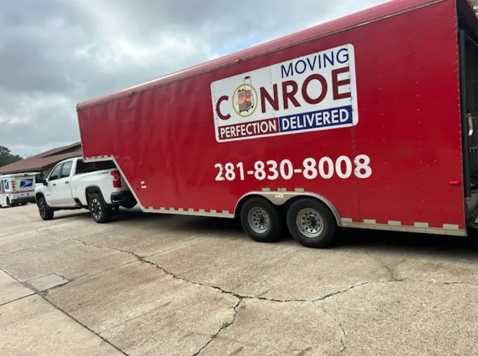 Red moving trailer from 