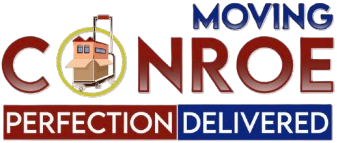 A logo for Moving Company Conroe Perfection Delivered