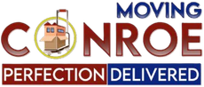 A logo for Moving Company Conroe Perfection Delivered
