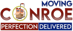 A logo for Moving Company Conroe Perfection Delivered