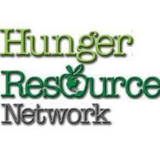The logo for the hunger resource network is green and white.