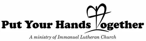 The logo for put your hands together a ministry of immanuel lutheran church