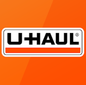 The u-haul logo is on an orange background.