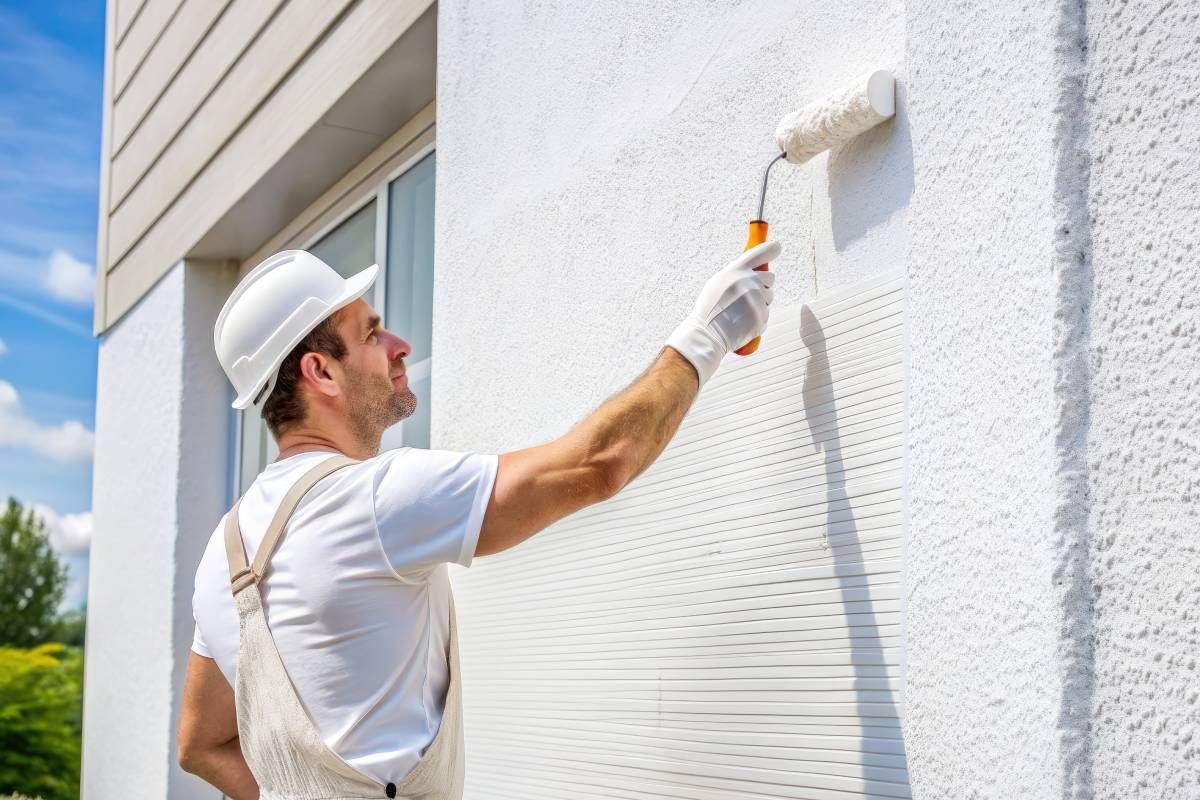 The exterior of a house being painted near Des Moines & Waukee, Iowa (IA) and Omaha, Nebraska (NE)