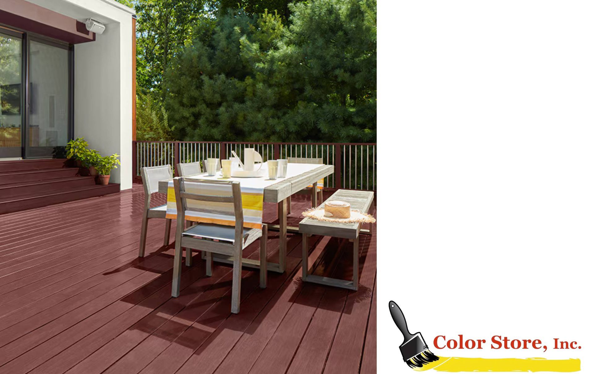 Benjamin Moore Woodluxe® Exterior Stain + Sealer on a deck near Waukee & Des Moines, IA and Omaha, N