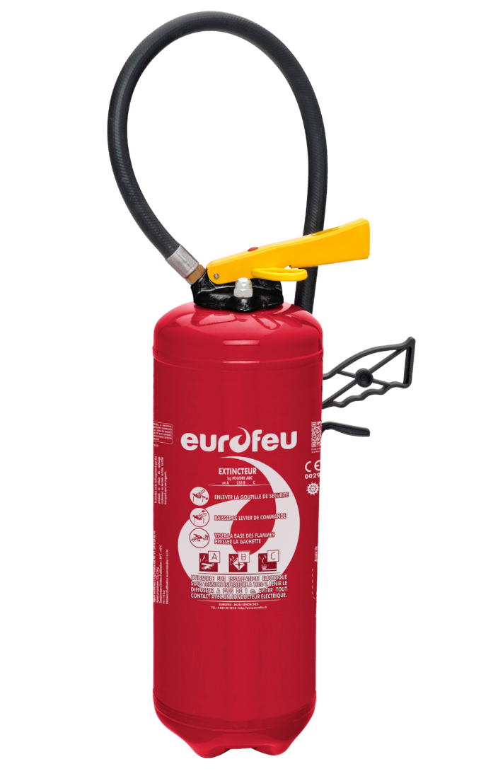 Extincteur à poudre pour protection incendie des locaux professionnels