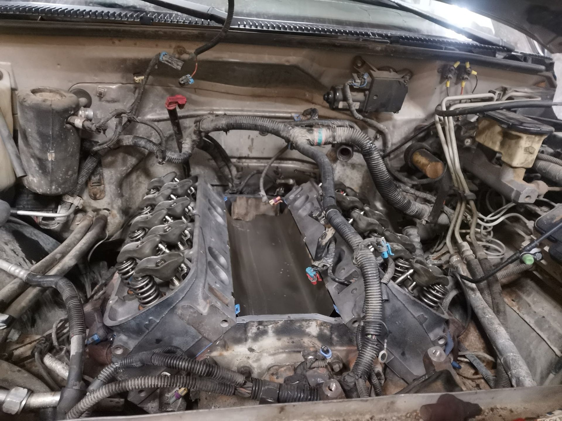 Car Engine Bay Under Repair With Exposed Parts | KK’S GARAGE