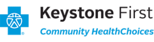 Keystone First logo with a blue cross icon and text 