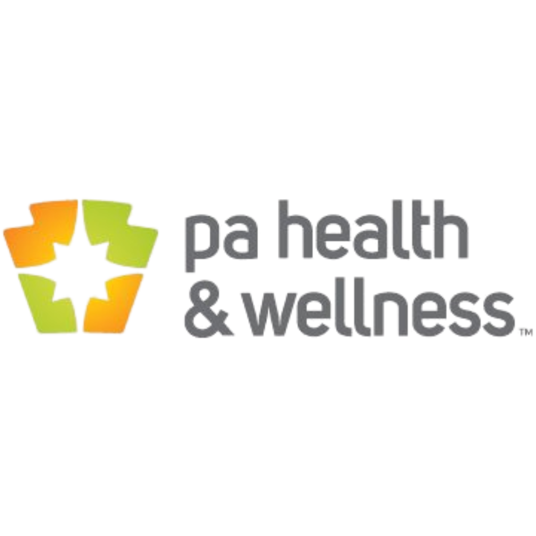 Logo for PA Health & Wellness: green and orange abstract shape with gray text.