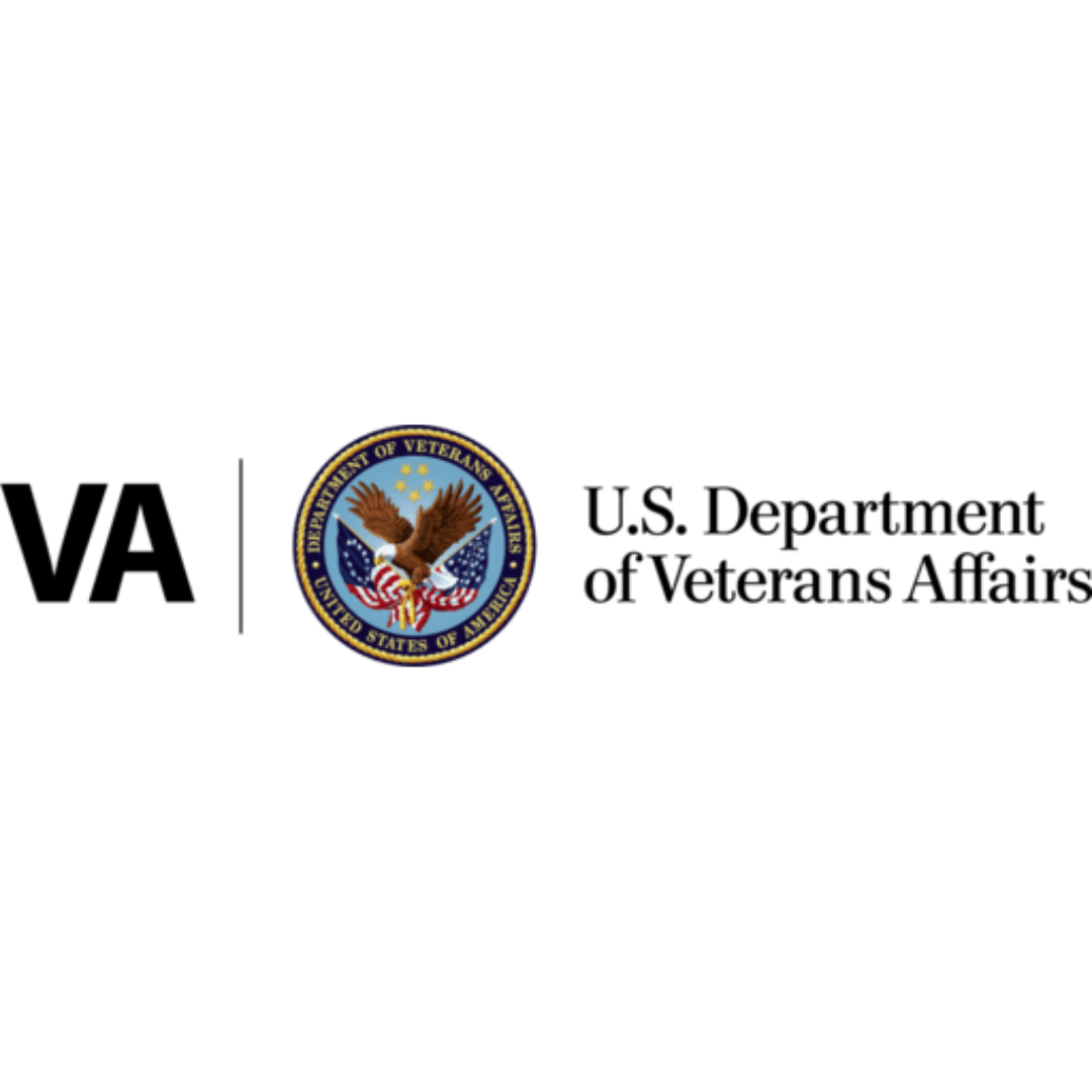 VA logo: black letters next to a circular seal of the Department of Veterans Affairs and the words