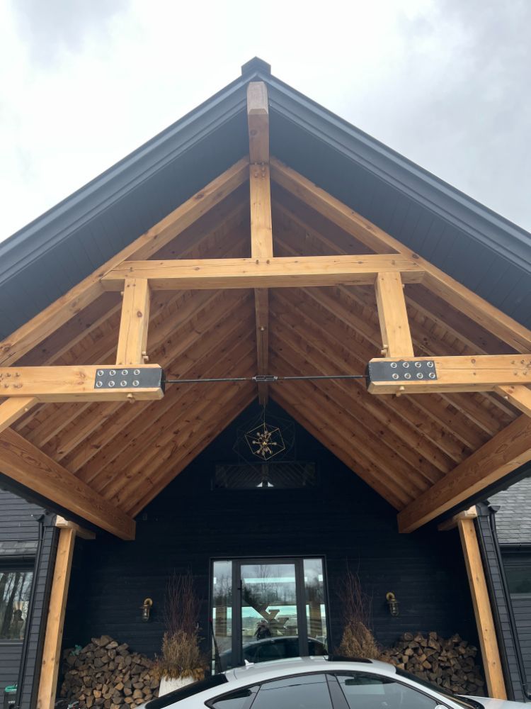 Custom stained wood beams