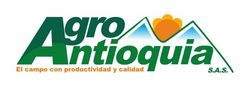 Un logotipo para agro antioquia con una montaña al fondo.